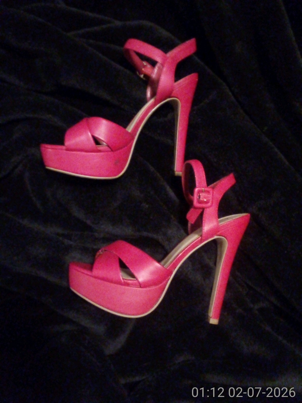 Women's Red Platform High Heel Sandals 8